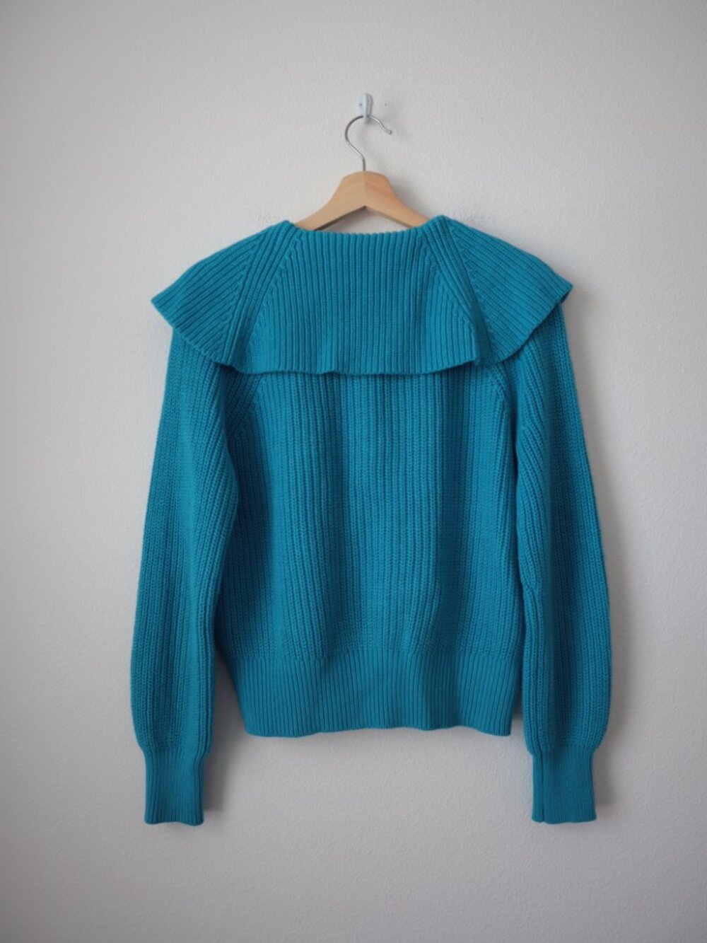 LOFT Ribbed Collared 1/4 Button Front Sweater | S - Picture 7 of 7